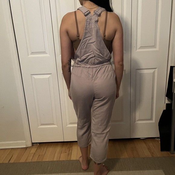 Aritzia Wilfred Free Valletta Gray Beige Overalls Cropped Jumpsuit Sz XS - Picture 5 of 6